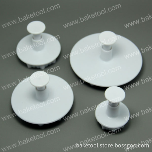 Plastic 4pcs Different Size Calyx Plunger Cutter for Cake Cookie